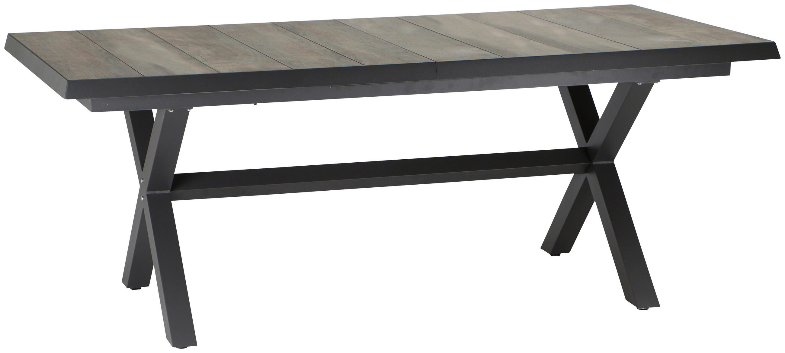 GARTENTISCH 200-260/100/77 cm Metall rechteckig  - Anthrazit/Graubraun, Basics, Keramik/Metall (200-260/100/77cm) - Siena Garden