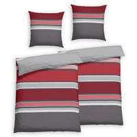 Bettwäsche 2er Set 4-teilig Satin 135/200 cm  - Rot, Basics, Textil (135/200cm) - Florella
