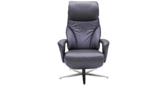 RELAXSESSEL in Leder Schwarz  - Edelstahlfarben/Schwarz, Design, Leder/Metall (75/112/88cm) - Dieter Knoll