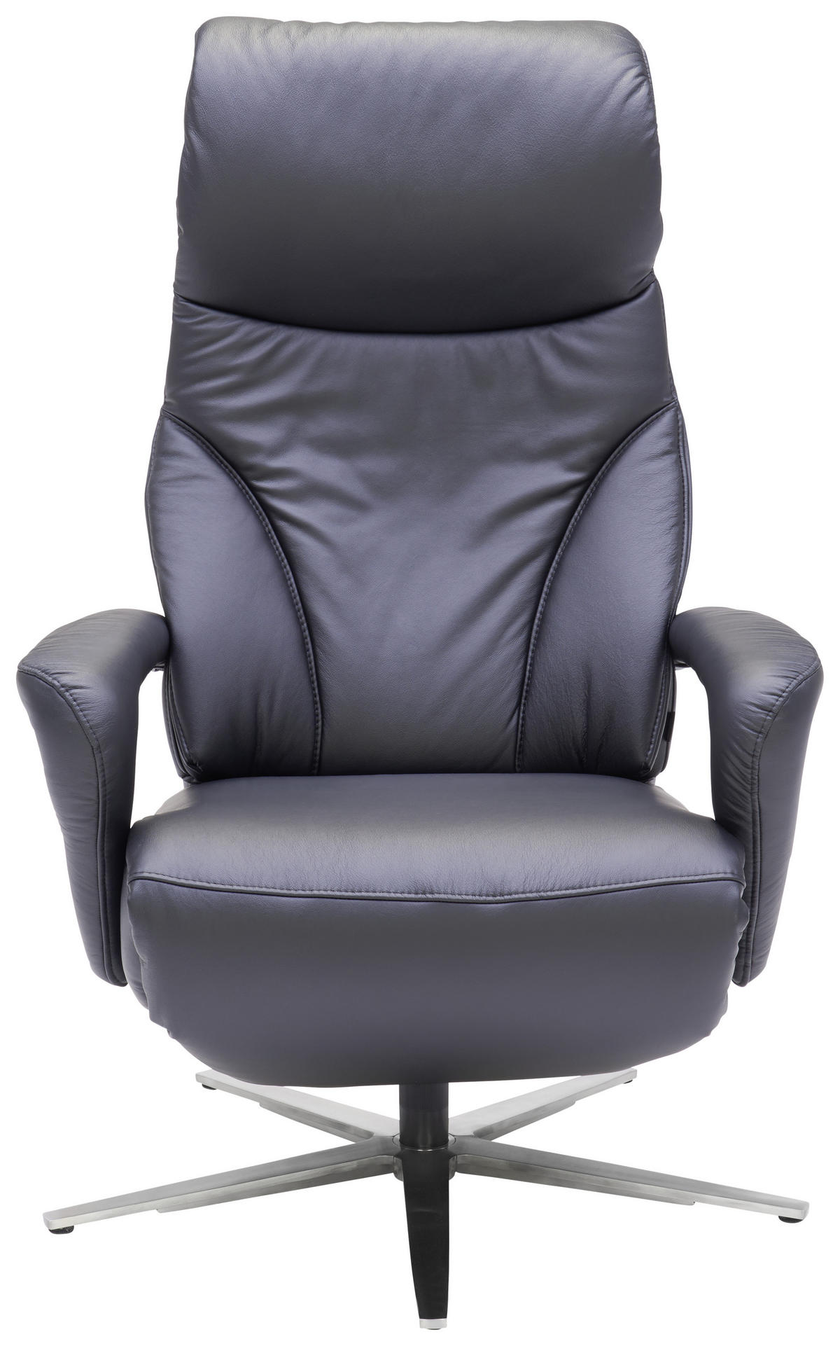 RELAXSESSEL in Leder Schwarz  - Edelstahlfarben/Schwarz, Design, Leder/Metall (75/112/88cm) - Dieter Knoll