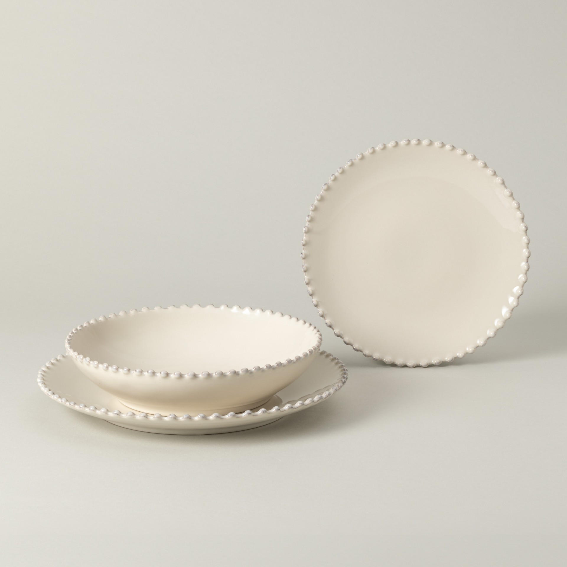 KOMBISERVICE Creme PEARL 12-teilig 4 Personen  - Creme, Basics, Keramik - Costa Nova