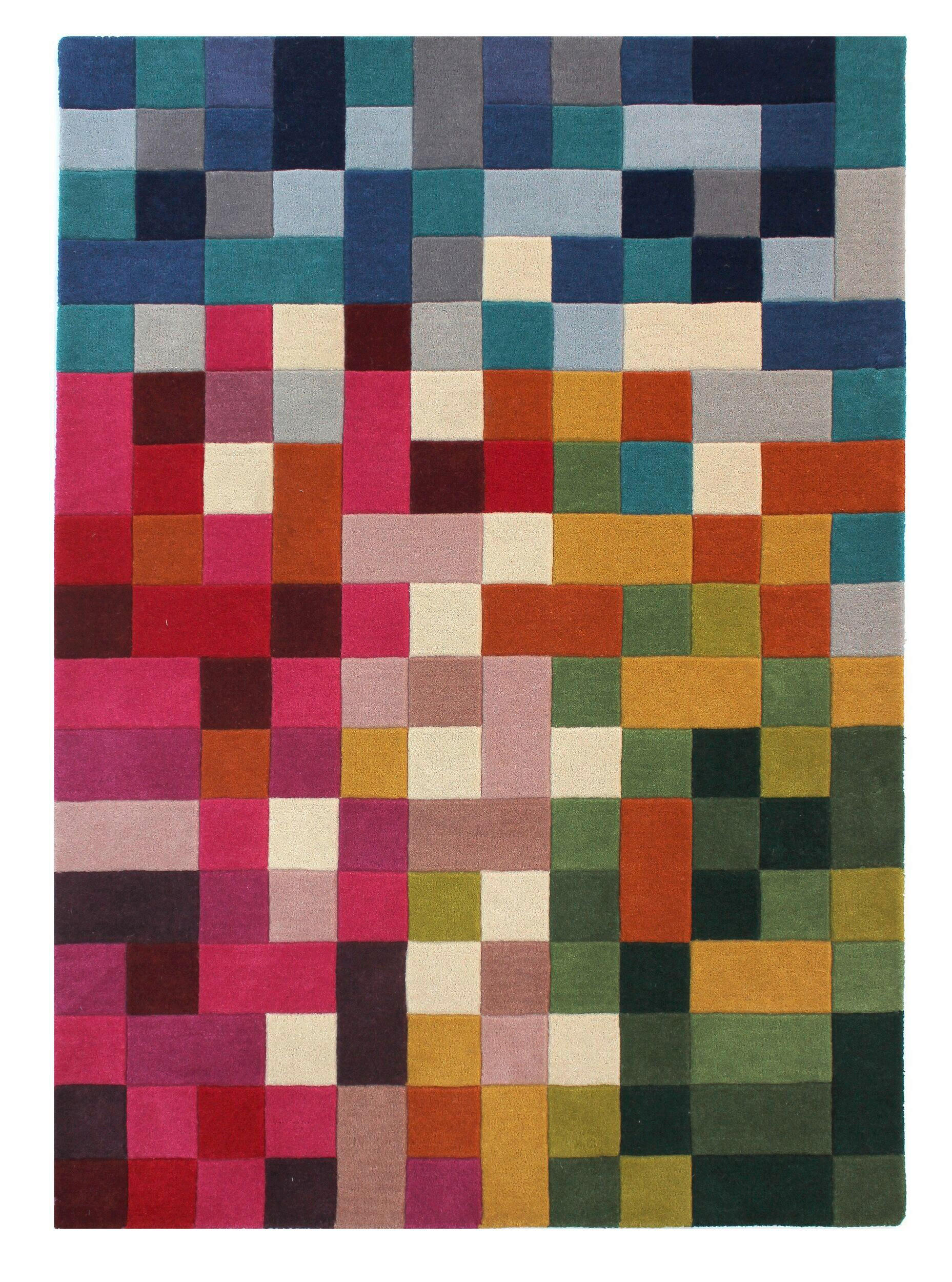 WOLLTEPPICH 120/170 cm Illusion Multicolor  - Multicolor, KONVENTIONELL, Textil (120/170cm)