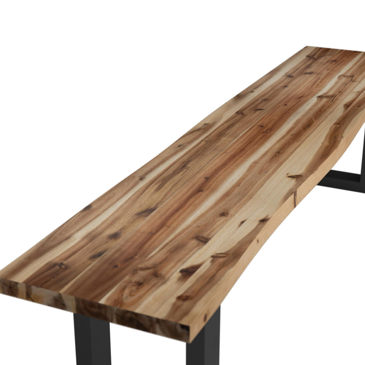 GARTENBANK 180/40/45 cm  in Schwarz, Akaziefarben  - Schwarz/Akaziefarben, Basics, Holz/Metall (180/40/45cm) - Ambia Garden