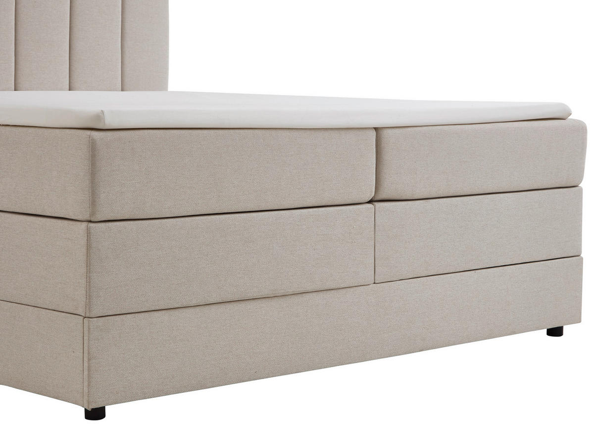 BOXBETT 180/200 cm  in Beige  - Beige/Schwarz, Basics, Holz/Textil (180/200cm) - Boxxx