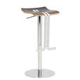 BARHOCKER in Metall, Leder Chromfarben, Mokka  - Chromfarben/Mokka, Design, Leder/Metall (36/58-85/34cm) - Novel