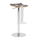 BARHOCKER in Metall, Leder Chromfarben, Mokka  - Chromfarben/Mokka, Design, Leder/Metall (36/58-85/34cm) - Novel