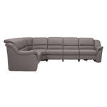 ECKSOFA in Echtleder Grau  260/324 cm  - Schwarz/Grau, KONVENTIONELL, Leder/Kunststoff (260/324cm) - Cantus