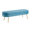 HOCKER in Textil Blau  - Blau/Goldfarben, MODERN, Textil/Metall (142/41/45cm) - Livetastic