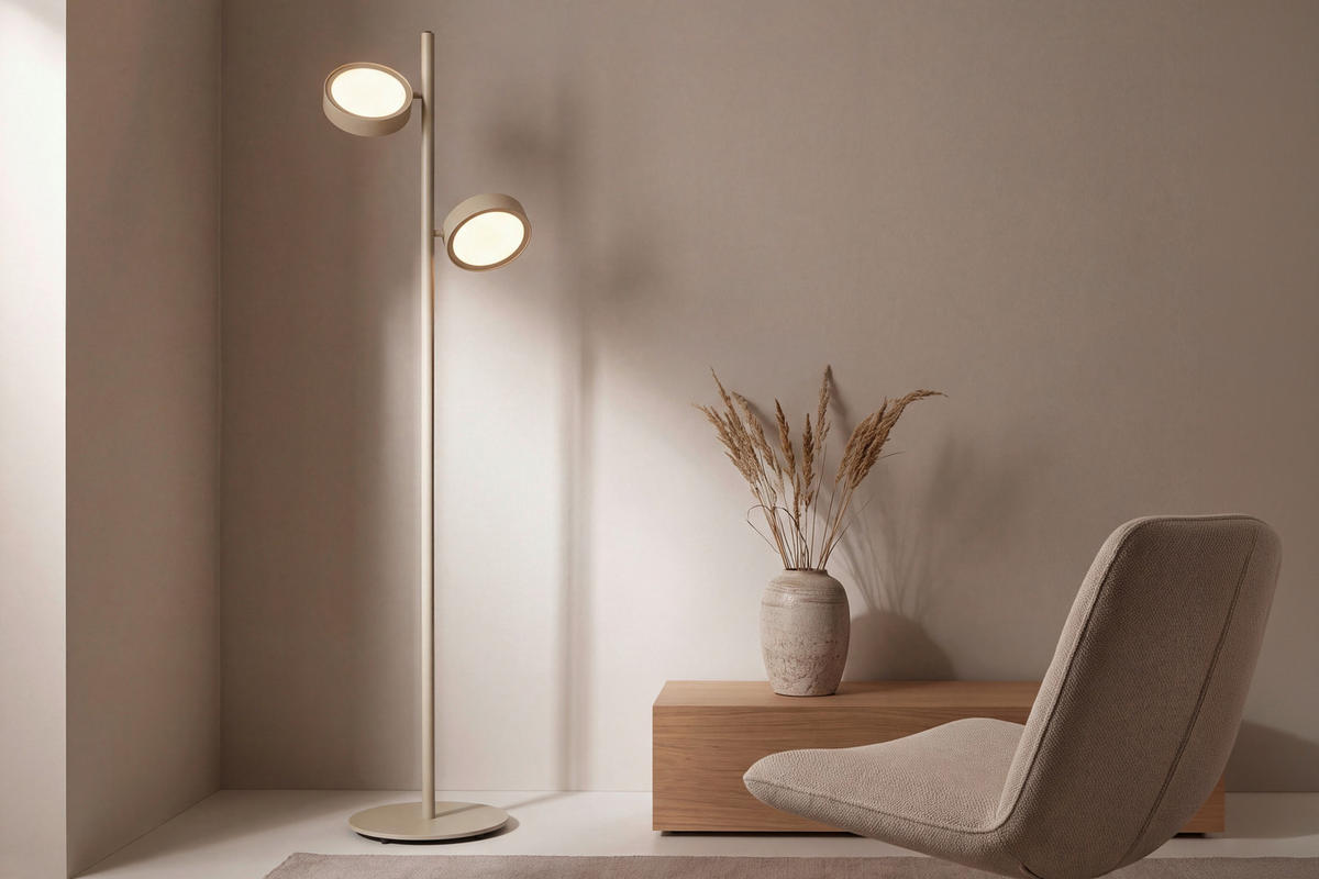 Lampadar Cu Led 43/28/162 cm    - nisipiu, Design, metal (43/28/162cm) - Dieter Knoll