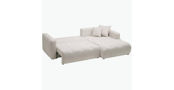 ECKSOFA in Chenille Hellgrau  - Hellgrau/Schwarz, MODERN, Kunststoff/Textil (276/172cm) - Hom`in
