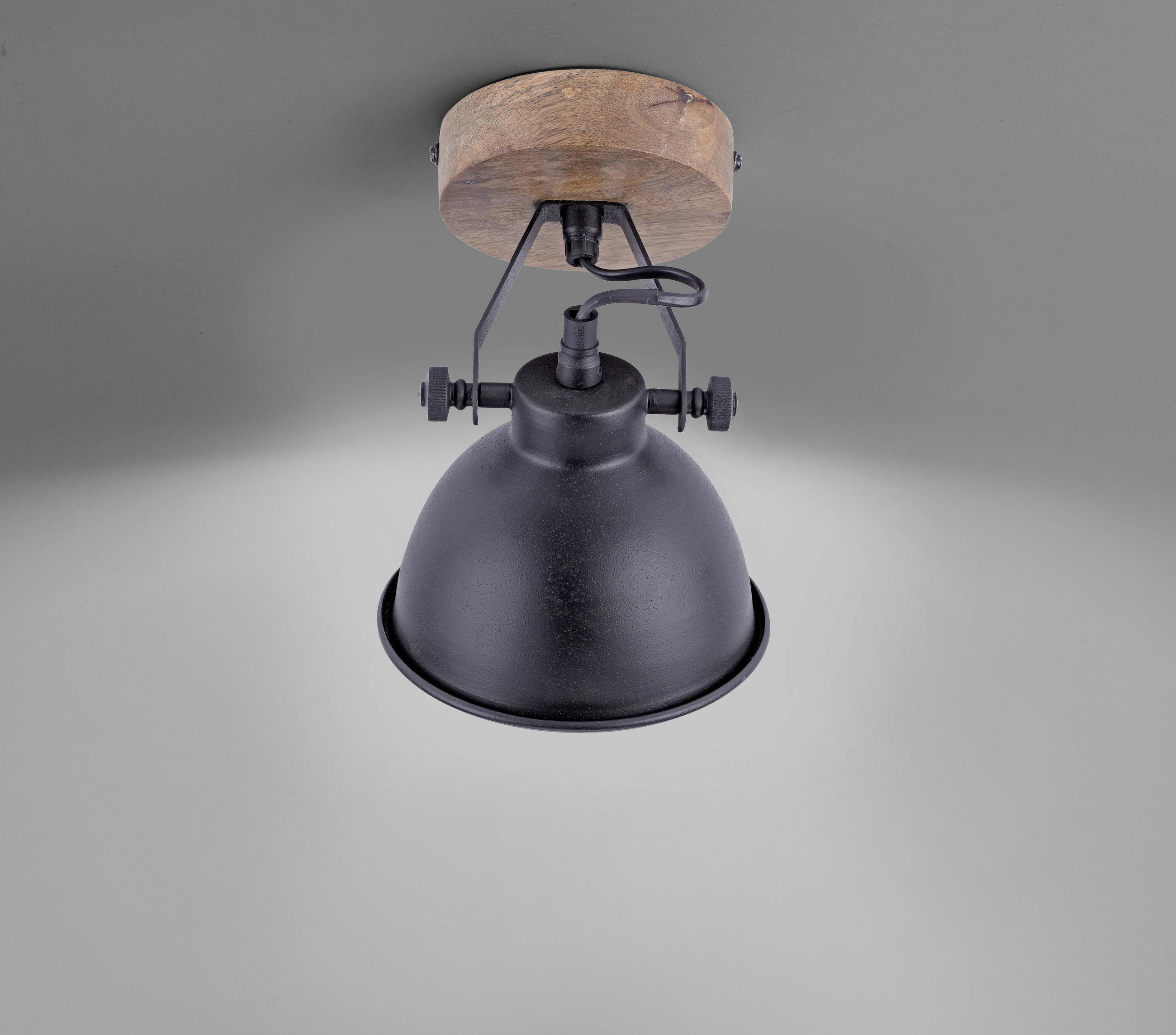 DECKENLEUCHTE SAMIA 16,5/15/21,5 cm   - Schwarz, Trend, Holz/Metall (16,5/15/21,5cm)