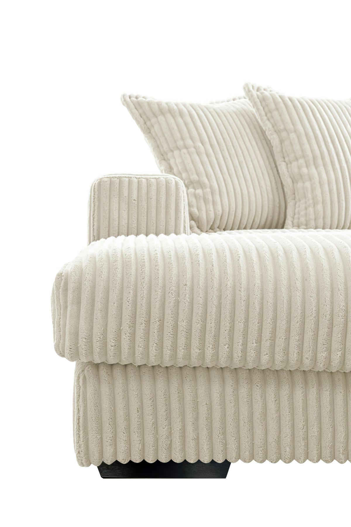 ECKSOFA FUNNY Weiß Cord  - Schwarz/Weiß, Basics, Kunststoff/Textil (285/195cm) - Livetastic
