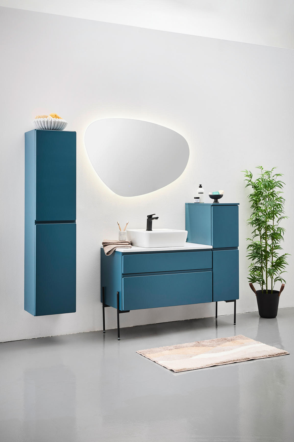 MIDISCHRANK 30/115/47 cm  - Dunkelblau, Modern, Holzwerkstoff (30/115/47cm) - Welnova