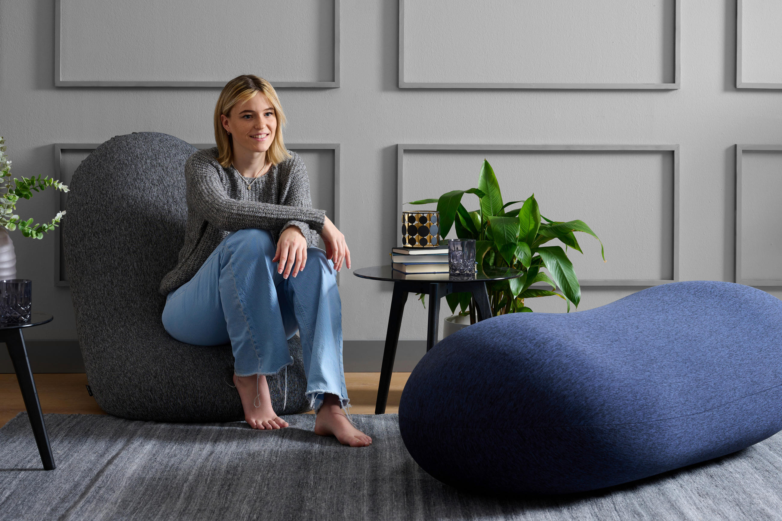 SITZSACK 220 l  - Grau, MODERN, Textil (60/75/150cm) - Livetastic