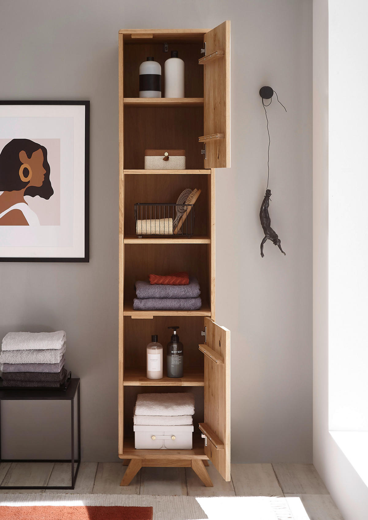 HOCHSCHRANK 40/190/35 cm  - Wildeiche, Basics, Holz (40/190/35cm) - Linea Natura