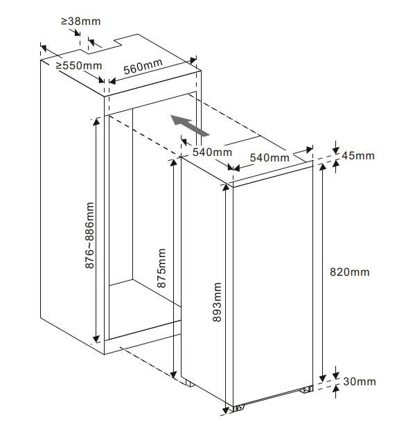 KÜHLSCHRANK 54/89/54 cm EKHTTMG4SSE  - Weiß, Basics, Glas/Kunststoff (54/89/54cm) - Mican