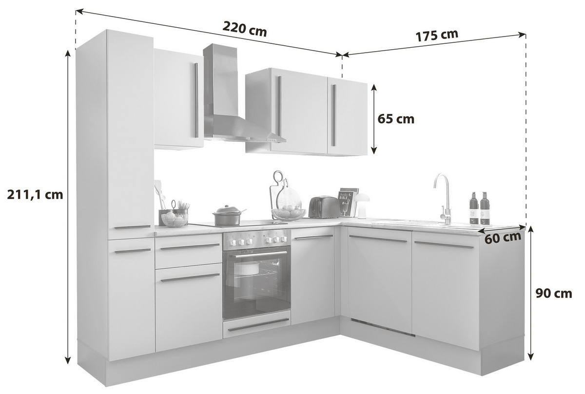 ECKKÜCHE 250/175 cm  in Grau, Eichefarben  - Eichefarben/Schwarz, Design, Holzwerkstoff/Kunststoff (250/175cm) - MID.YOU