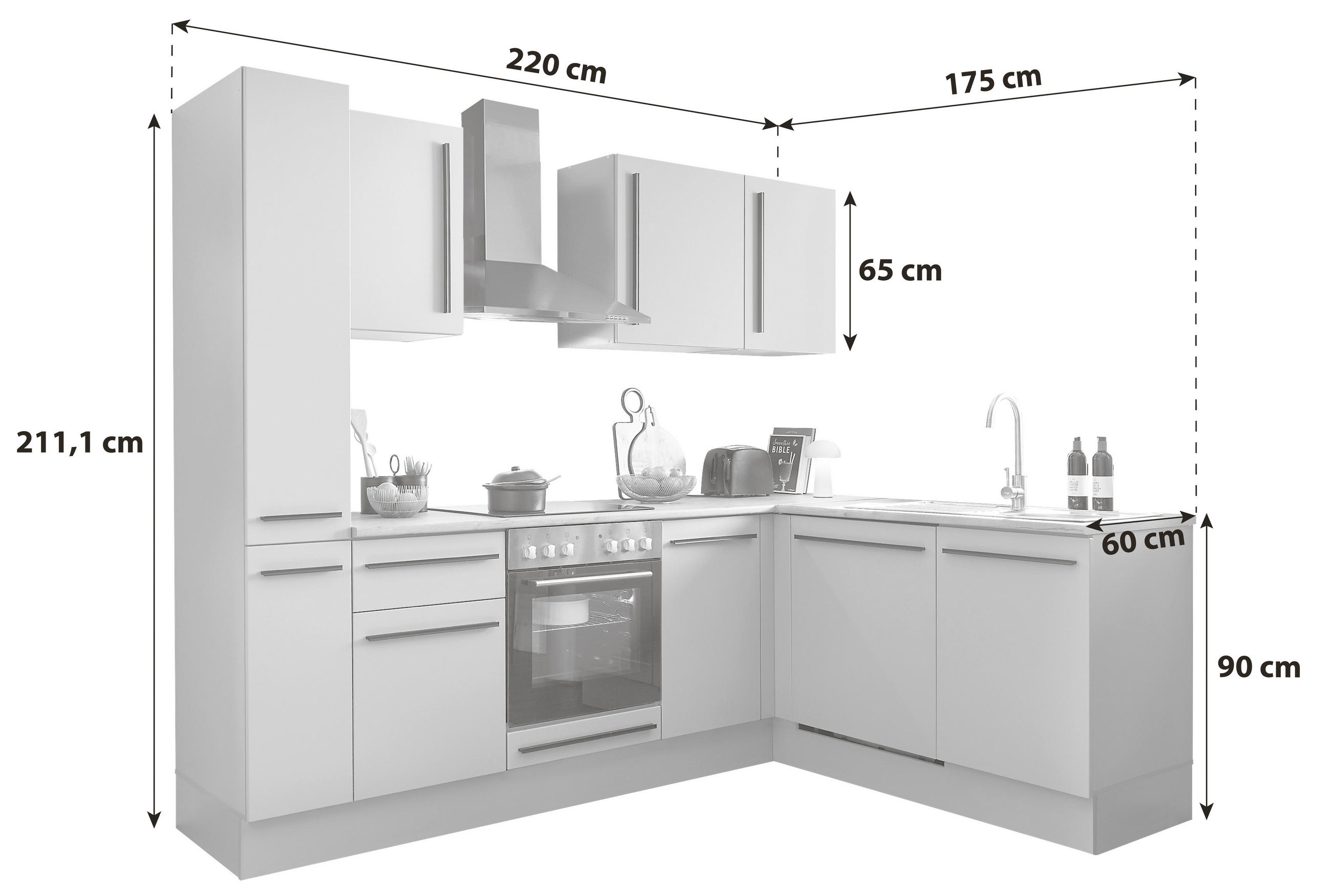 Thumbnail - Mid.you Eckküche, Grau, Eiche, Kunststoff, 1 Schubladen, seitenverkehrt montierbar, L-Form, nur wie online abgebildet be...