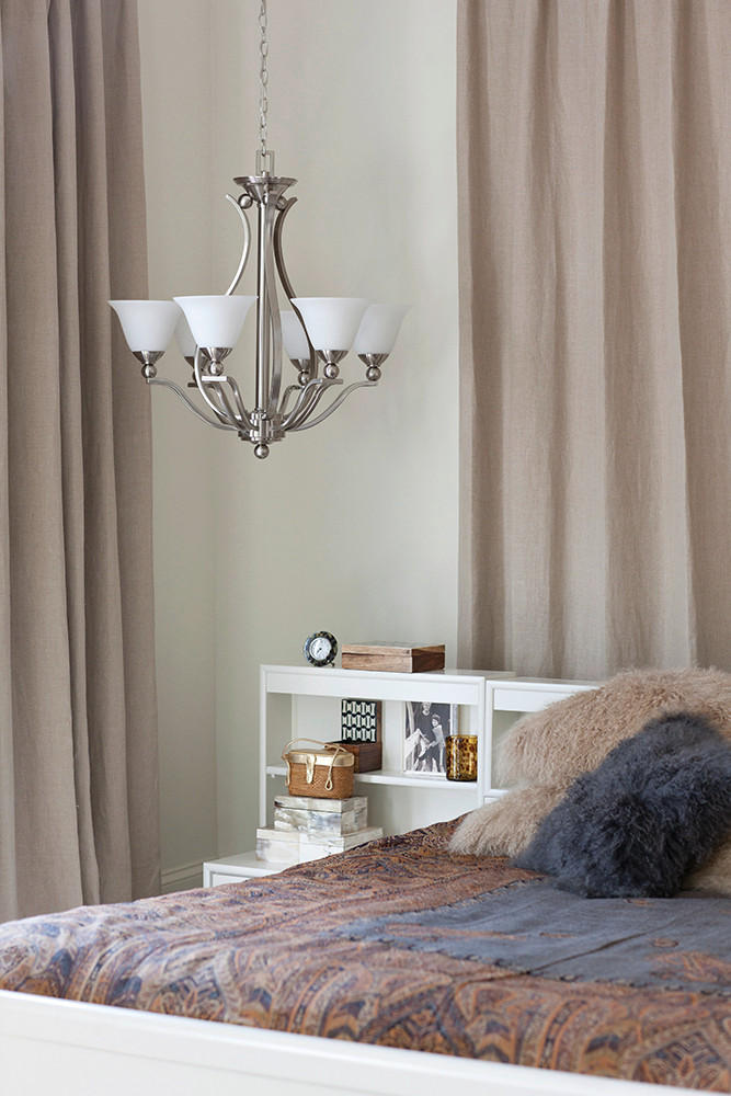 KRONLEUCHTER 61/71.5 cm    - Nickelfarben, Basics, Glas/Metall (61/71.5cm) - Elstead Lighting