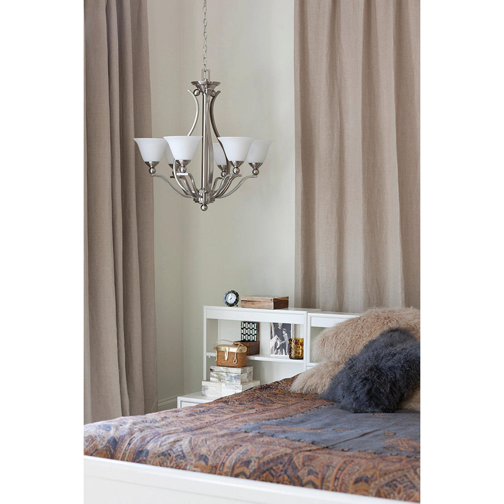 Thumbnail - Elstead Lighting Kronleuchter Elstead Bolla, Nickel, Metall, Glas, 71.5 cm, Grüner Punkt, RoHS, Lampen & Leuchten, Innen...