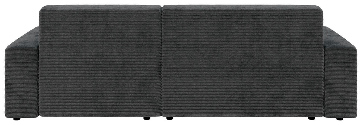 ECKSOFA in Cord Dunkelgrau  - Dunkelgrau/Schwarz, Modern, Kunststoff/Textil (246/162cm) - Trendmanufaktur