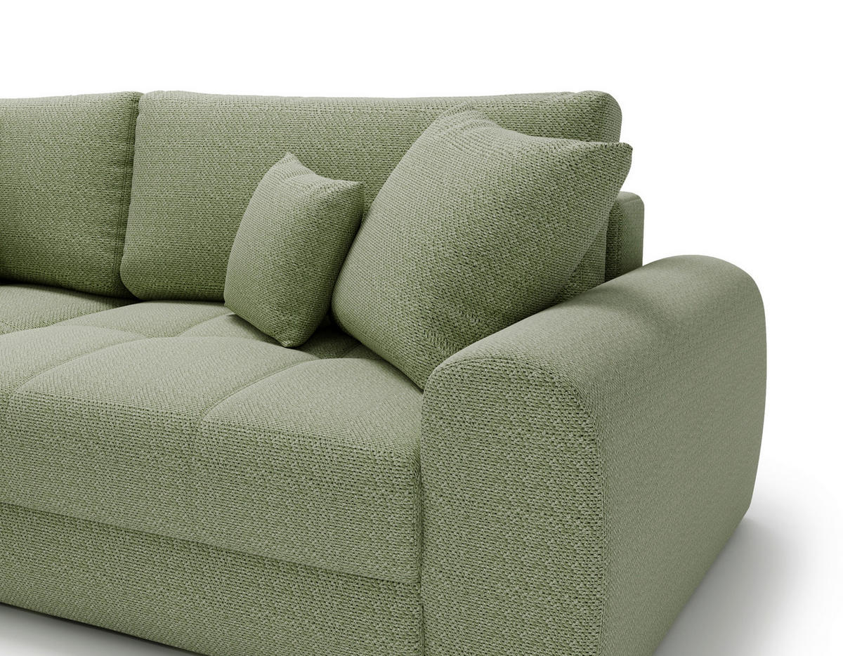 ECKSOFA LORSON Grün Struktur  - Beige/Schwarz, Design, Kunststoff/Textil (208/290cm) - Livetastic