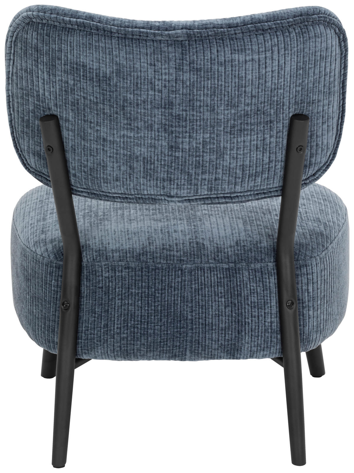 SESSEL in Cord Blau  - Blau/Schwarz, Design, Textil/Metall (62/76/65,5cm) - P & B