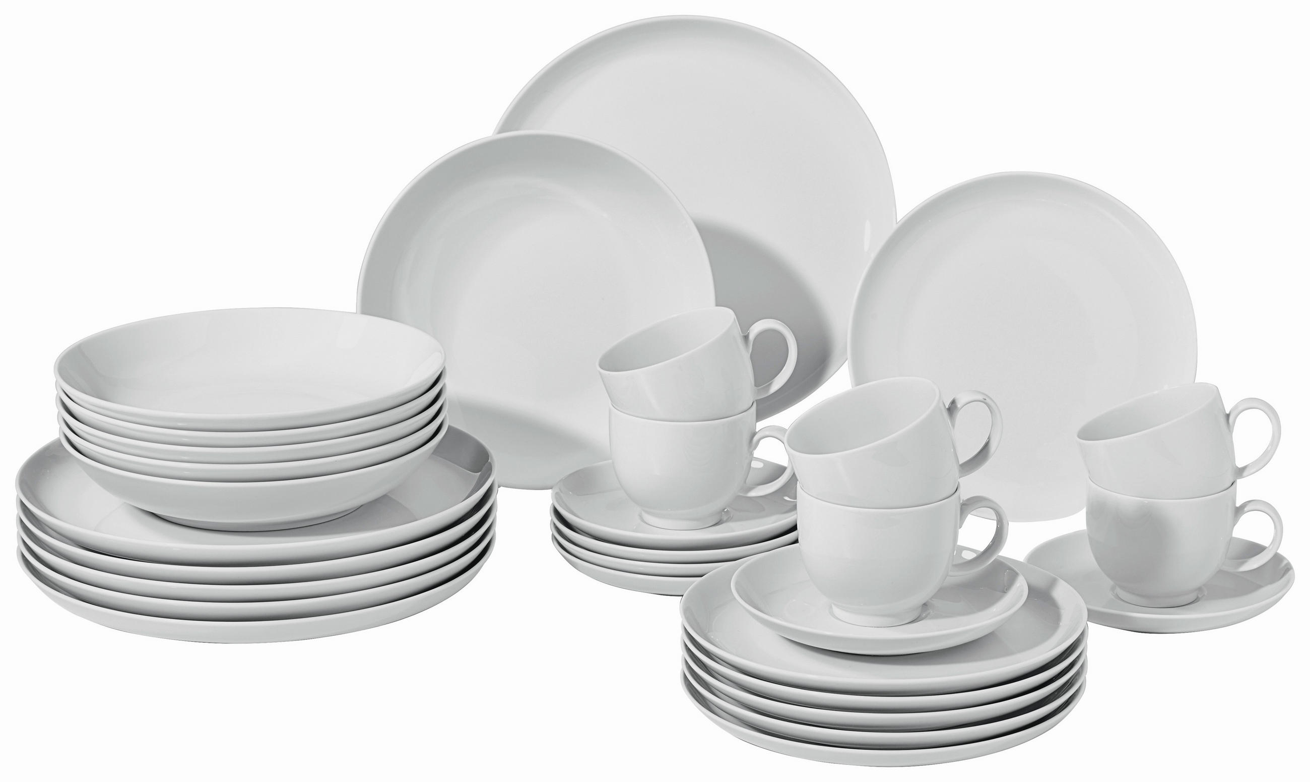 KOMBISERVICE Weiß Lido 30-teilig 6 Personen  - Weiß, Basics, Keramik - Seltmann Weiden