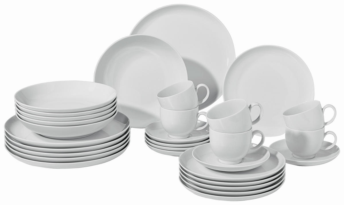 KOMBISERVICE Weiß Lido 30-teilig 6 Personen  - Weiß, Basics, Keramik - Seltmann Weiden
