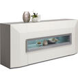SIDEBOARD Porto  in 200/90/52 cm  - Hellgrau/Schwarz, Design, Holz/Holzwerkstoff (200/90/52cm) - Ambiente