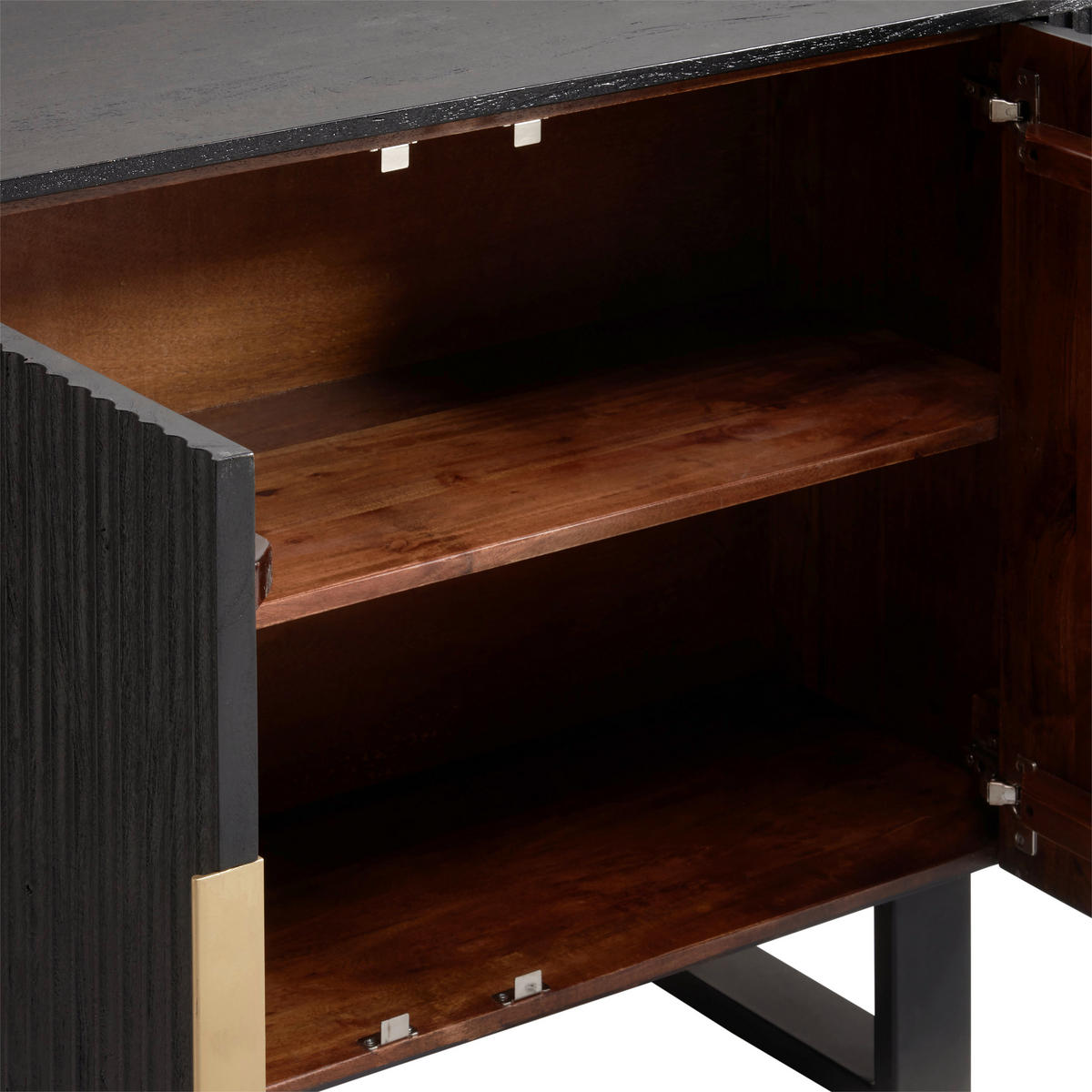 KOMMODE  in 110/80/40 cm  - Goldfarben/Schwarz, Design, Holz/Metall (110/80/40cm) - Livetastic