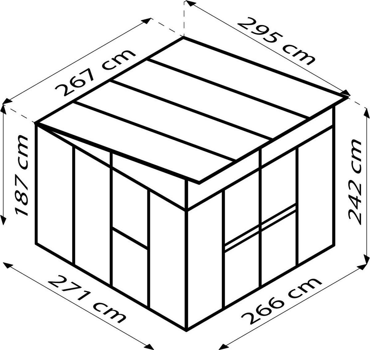 GEWÄCHSHAUSBAUSATZ - Weiß, Basics, Glas/Kunststoff (267,0/242,3/295,0cm)