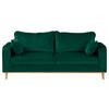 3-SITZER-SOFA Mikrofaser Grün  - Wengefarben/Grün, Design, Holz/Textil (193/86/87cm) - Livetastic