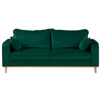 3-SITZER-SOFA Mikrofaser Grün  - Wengefarben/Grün, Design, Holz/Textil (193/86/87cm) - Livetastic
