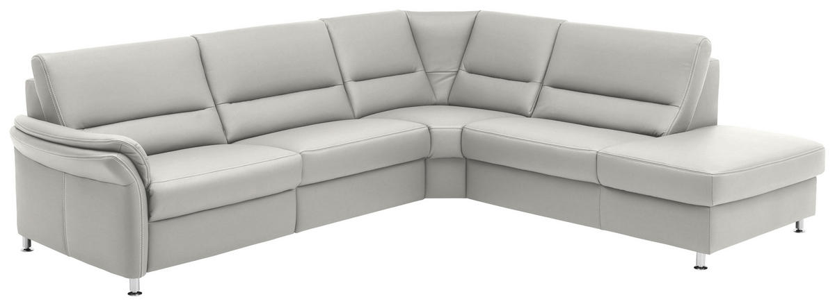 ECKSOFA in Echtleder Weiss  - Weiss/Beige, Design, Leder/Metall (288/249cm) - Beldomo Premium