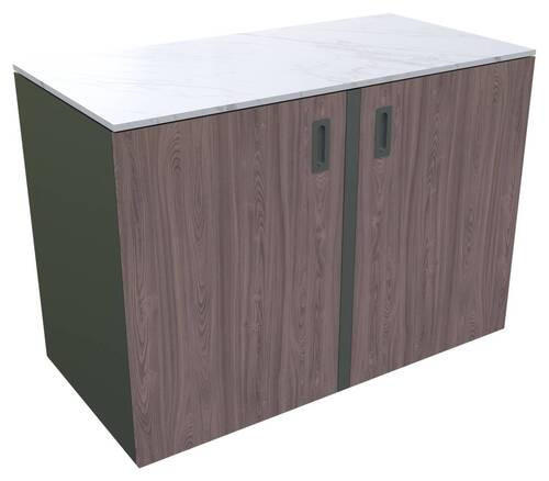 OUTDOORKÜCHE - Anthrazit/Walnussfarben, Basics, Stein/Metall (126/92/63cm) - Modante