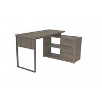 ECKSCHREIBTISCH 140/76/100 cm Walnussfarben Stauraum, seitenverkehrt montierbar, in verschiedenen Holz-Dekoren erhältlich  - Eichefarben/Anthrazit, LIFESTYLE, Holzwerkstoff/Metall (140/76/100cm) - MID.YOU