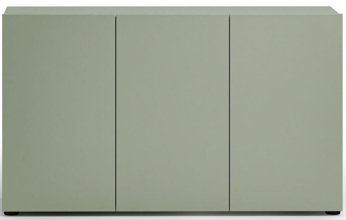 ŠIROKÁ KOMODA, zelená, 135/79/38 cm - čierna/zelená, Design, kompozitné drevo/plast (135/79/38cm) - home24