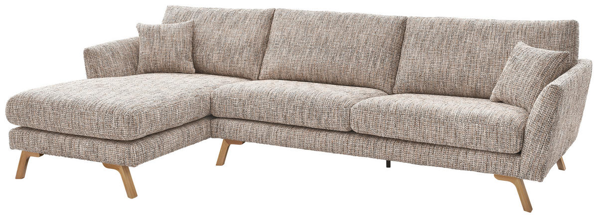 ECKSOFA Beige Webstoff  - Eichefarben/Beige, KONVENTIONELL, Holz/Textil (160/293cm) - SetOne by Musterring