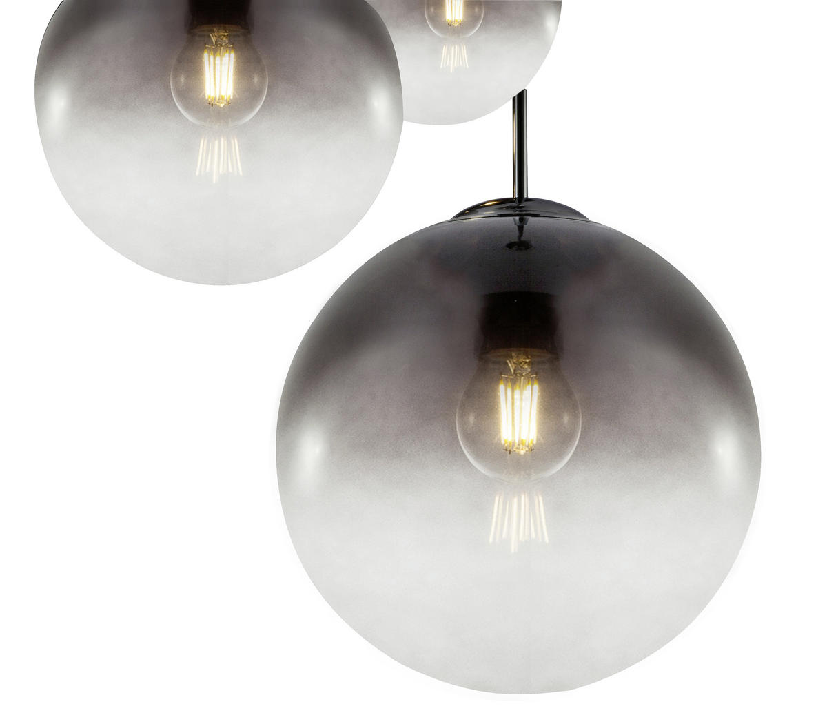 HÄNGELEUCHTE Varus 51/120 cm   - Chromfarben/Grau, Design, Glas/Metall (51/120cm) - Globo