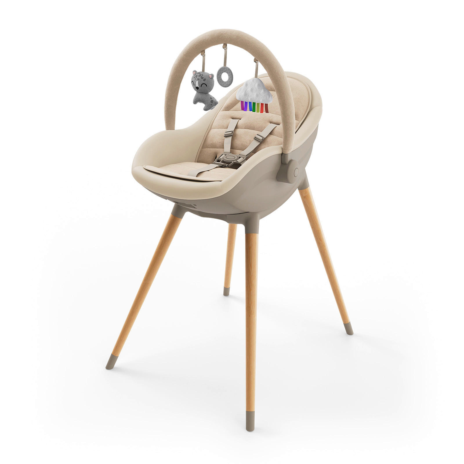 HOCHSTUHL Fini Up  - Beige, Basics, Textil (52-66/58/82-107cm) - Kinderkraft
