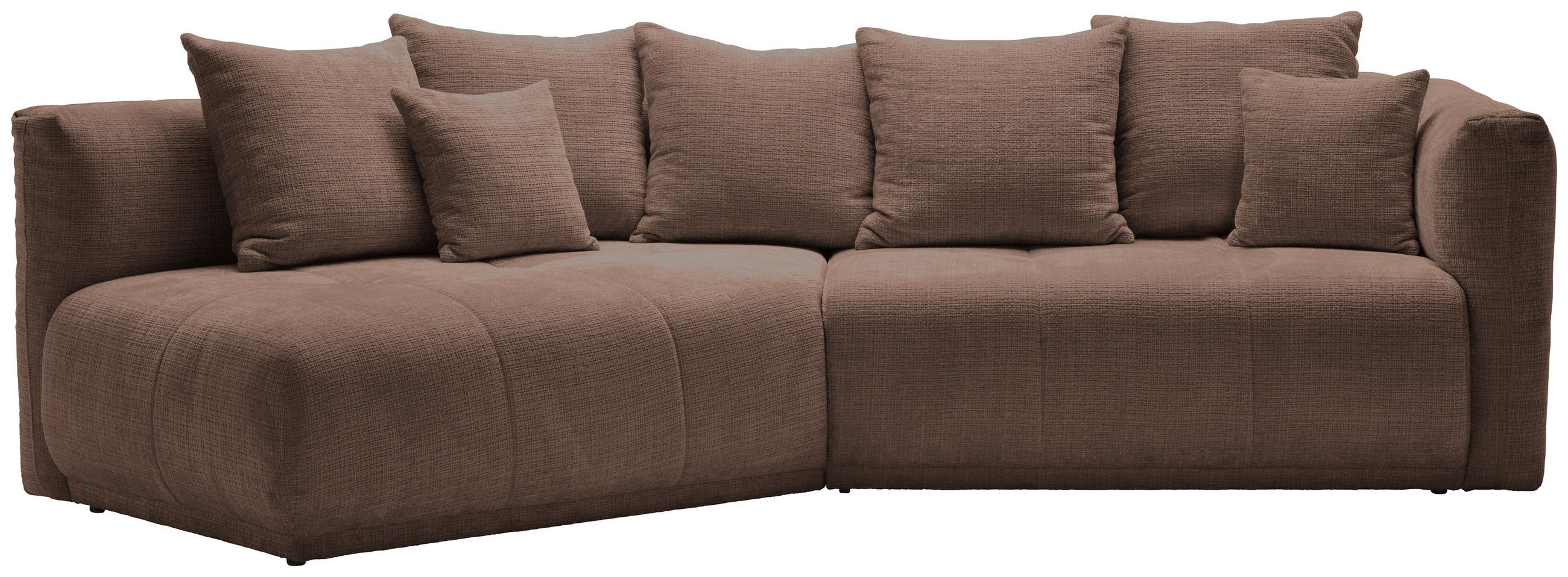 ECKSOFA in Chenille Braun  - Schwarz/Braun, Modern, Kunststoff/Textil (180/315cm) - Hom`in