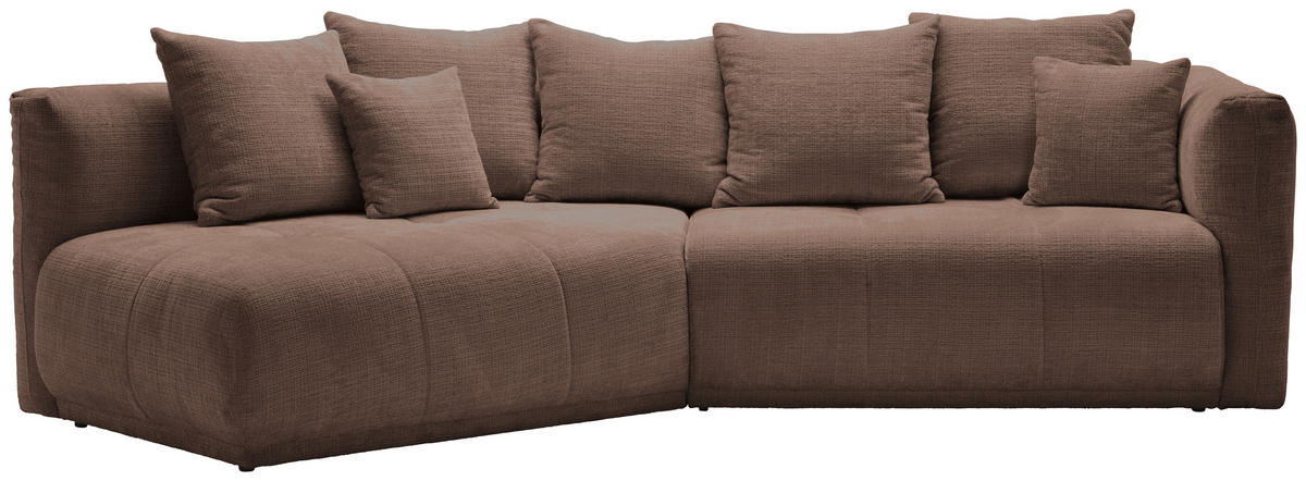 ECKSOFA in Chenille Braun  - Schwarz/Braun, Modern, Kunststoff/Textil (180/315cm) - Hom`in