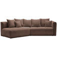 ECKSOFA in Chenille Braun  - Schwarz/Braun, MODERN, Kunststoff/Textil (180/315cm) - Hom`in