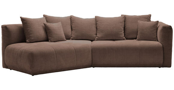 ECKSOFA in Chenille Braun  - Schwarz/Braun, MODERN, Kunststoff/Textil (180/315cm) - Hom`in