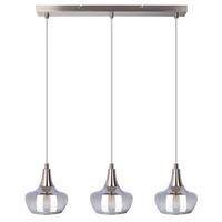 LUSTER    55/14/150 cm    - siva/boja nikla, Dizajnerski, staklo/metal (55/14/150cm)