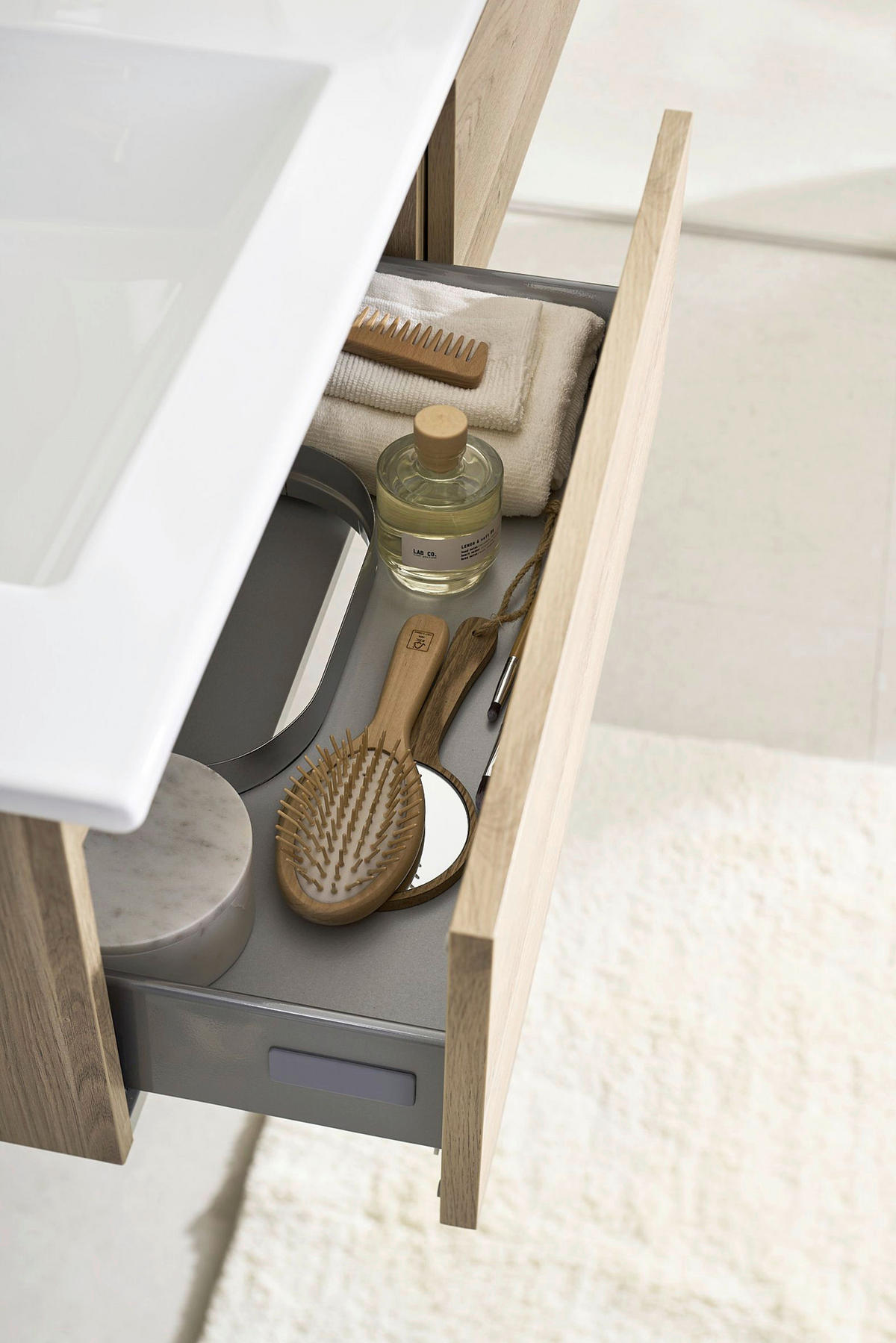 BADEZIMMER  in 142 cm  - Eiche Bianco/Weiß, Basics, Keramik/Holzwerkstoff (142cm) - Schöner Wohnen