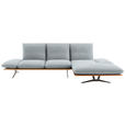 ECKSOFA  in Flachgewebe Hellgrau  314/159 cm  - Hellgrau/Schwarz, Design, Holz/Textil (314/159cm) - Dieter Knoll