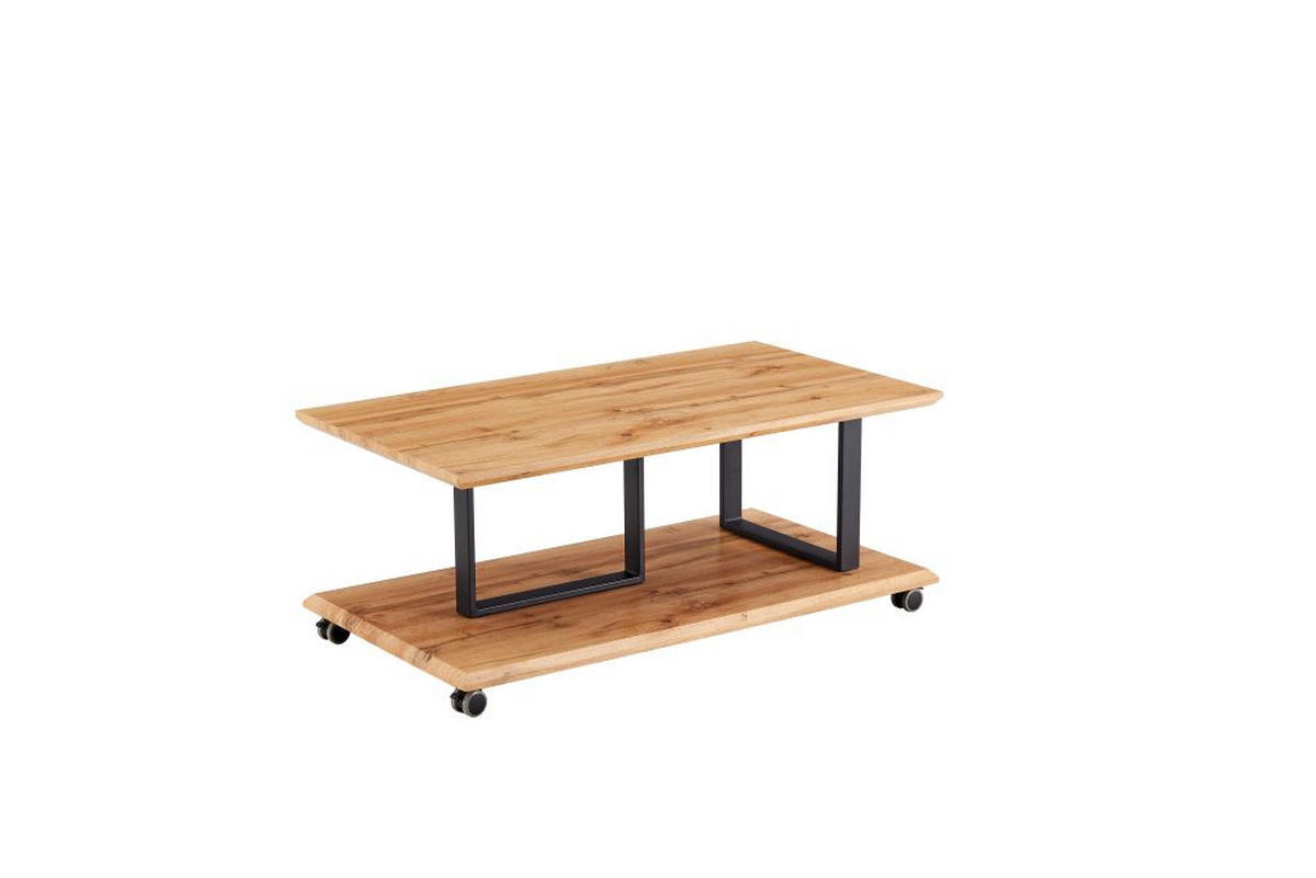 KLUBSKA MIZA, 110/45/60 cm črna, barve hrasta  - črna/barve hrasta, Moderno, kovina/umetna masa (110/45/60cm) - Ti'me