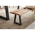 SITZBANK 220/45/40 cm  in Anthrazit, Wildeiche  - Wildeiche/Anthrazit, ROMANTIK / LANDHAUS, Holz/Metall (220/45/40cm) - Waldwelt